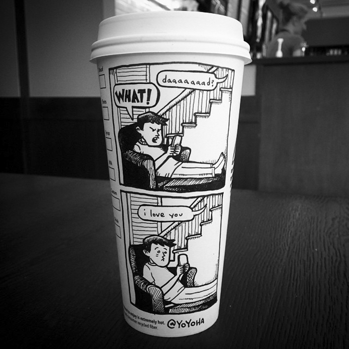 I Draw Cartoons Every Day, Sometimes On Coffee Cups