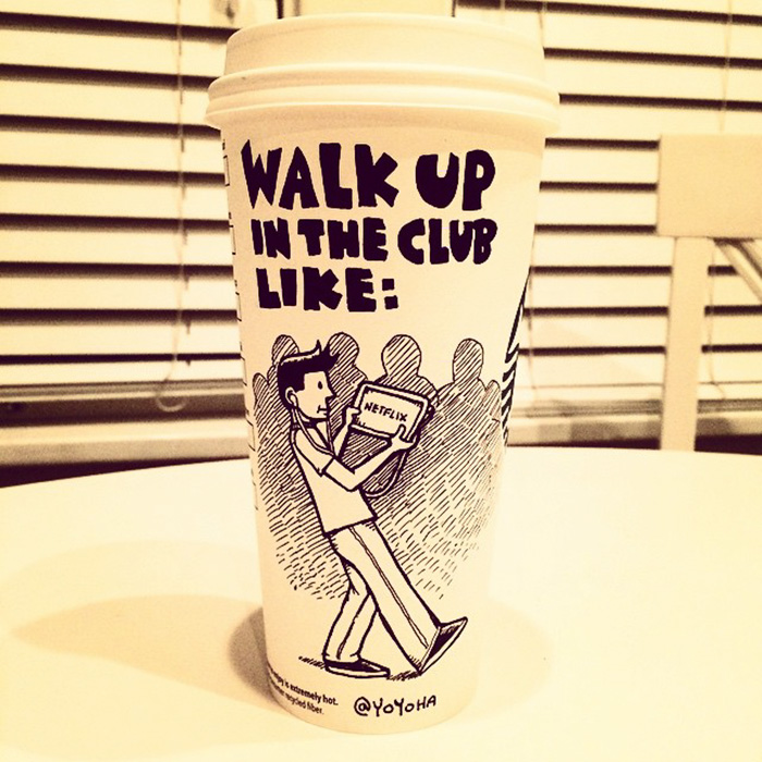 I Draw Cartoons Every Day, Sometimes On Coffee Cups