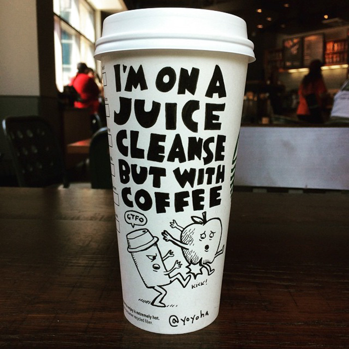 I Draw Cartoons Every Day, Sometimes On Coffee Cups