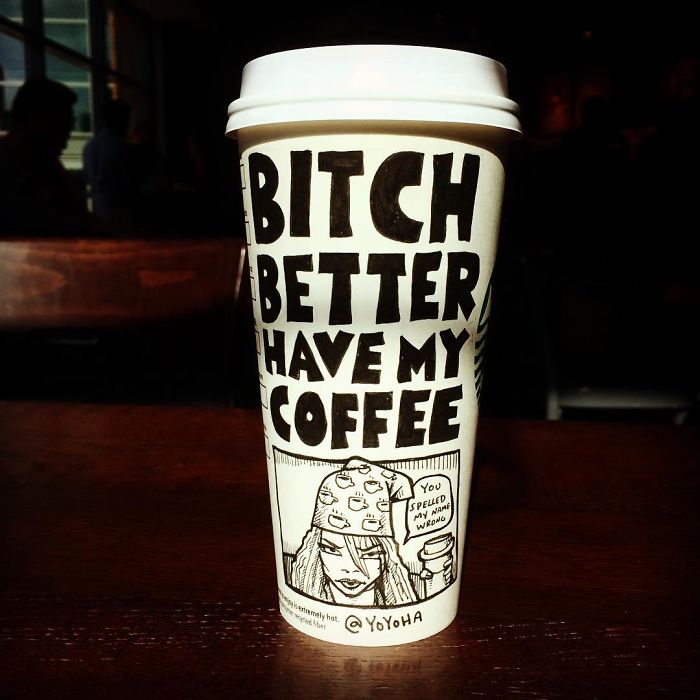 I Draw Cartoons Every Day, Sometimes On Coffee Cups