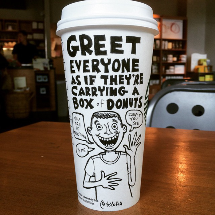 I Draw Cartoons Every Day, Sometimes On Coffee Cups