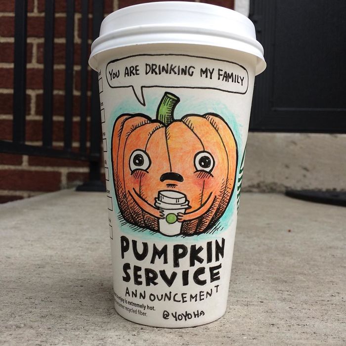 I Draw Cartoons Every Day, Sometimes On Coffee Cups