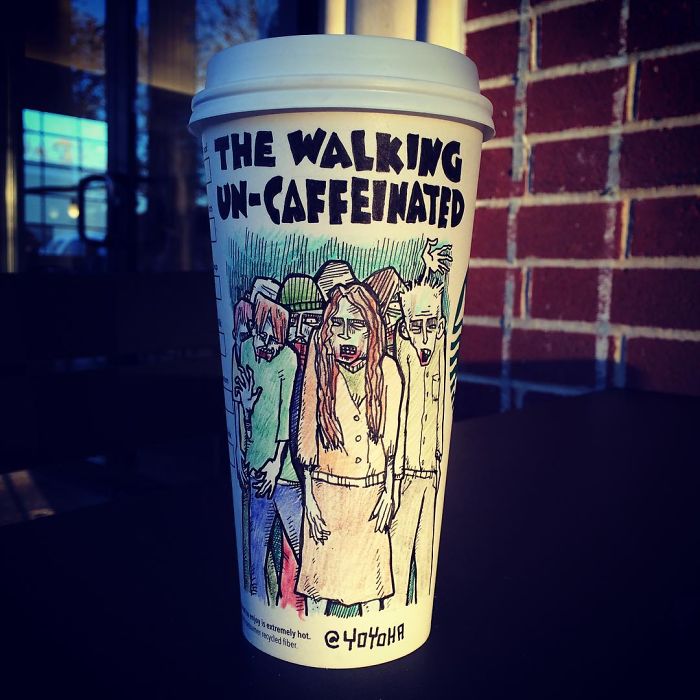 I Draw Cartoons Every Day, Sometimes On Coffee Cups