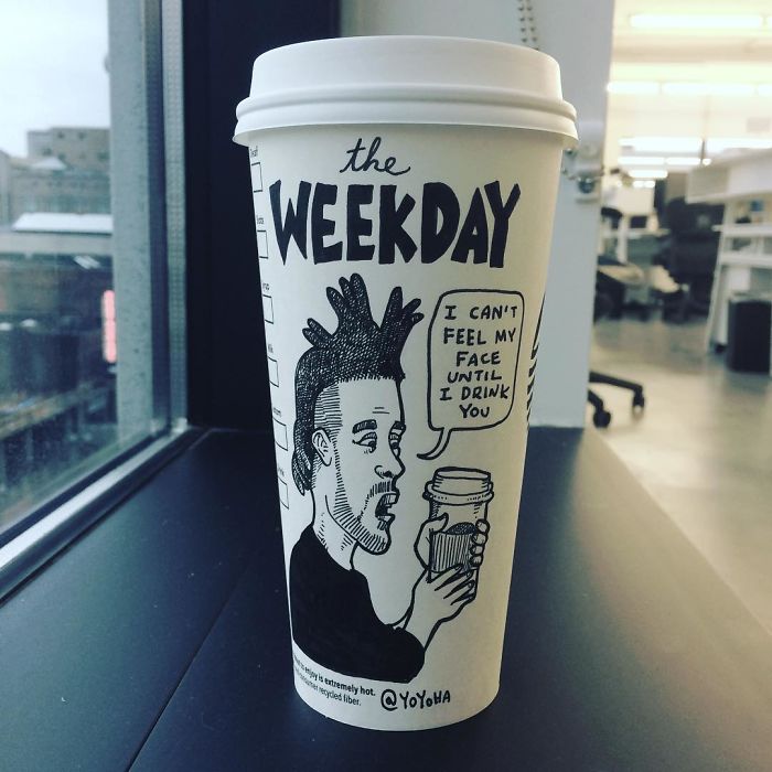 I Draw Cartoons Every Day, Sometimes On Coffee Cups