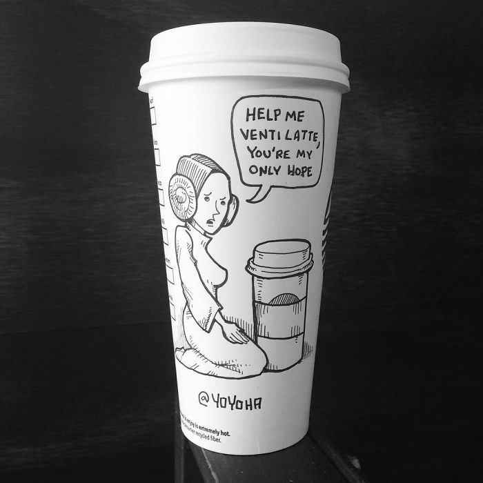 I Draw Cartoons Every Day, Sometimes On Coffee Cups