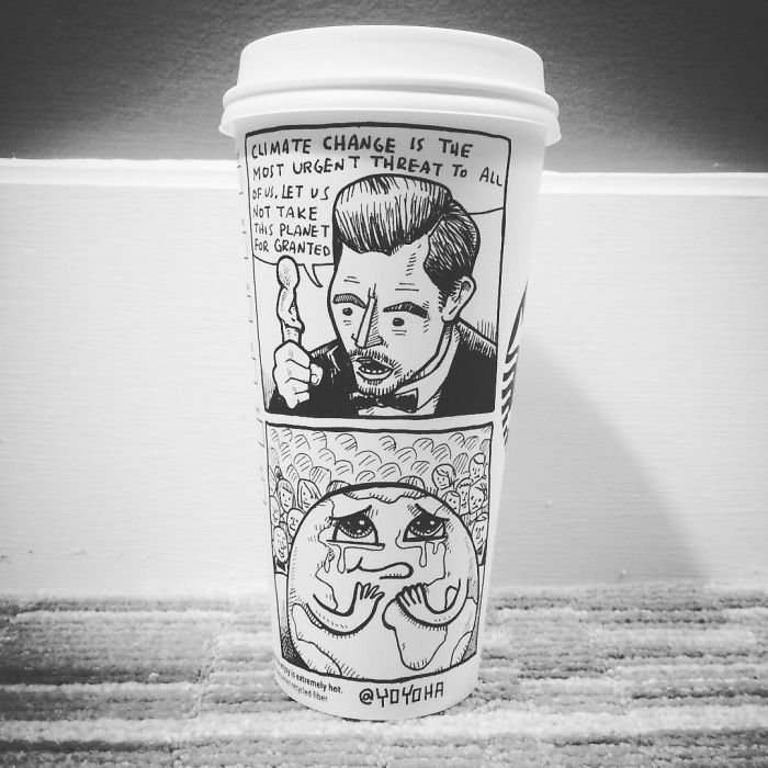 I Draw Cartoons Every Day, Sometimes On Coffee Cups