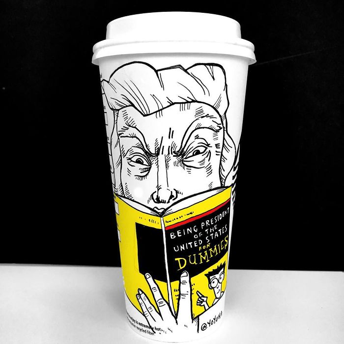 I Draw Cartoons Every Day, Sometimes On Coffee Cups