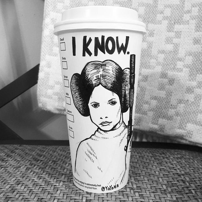 I Draw Cartoons Every Day, Sometimes On Coffee Cups