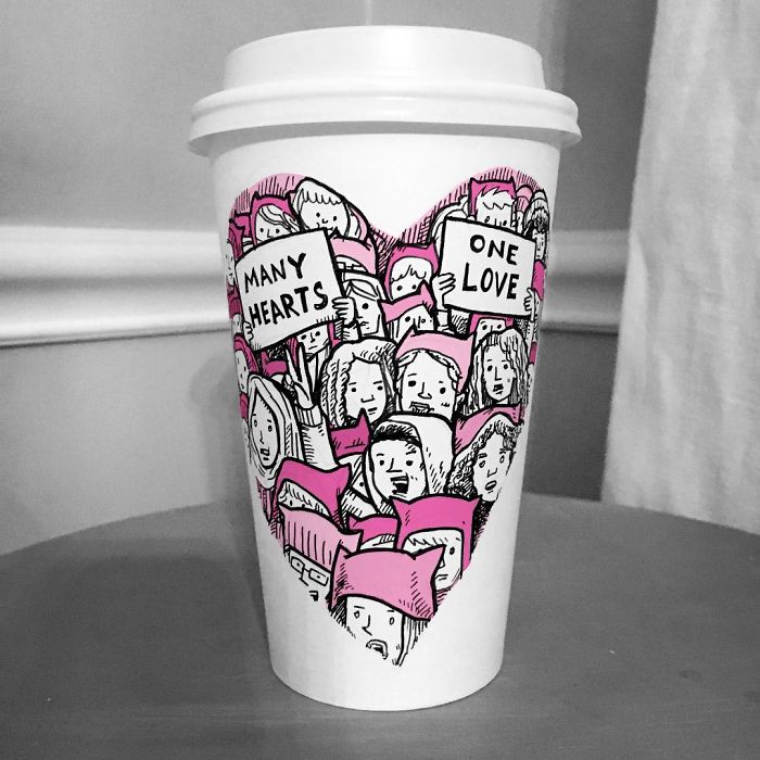 I Draw Cartoons Every Day, Sometimes On Coffee Cups