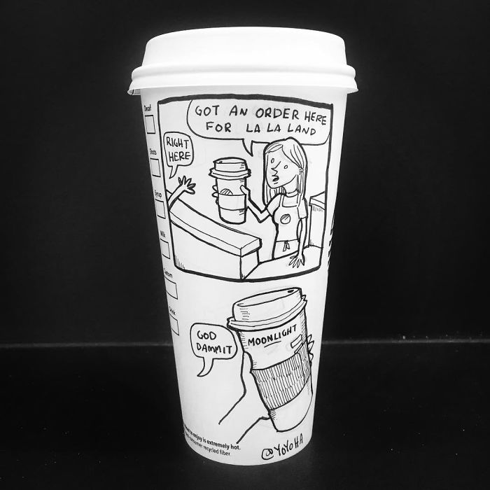 I Draw Cartoons Every Day, Sometimes On Coffee Cups