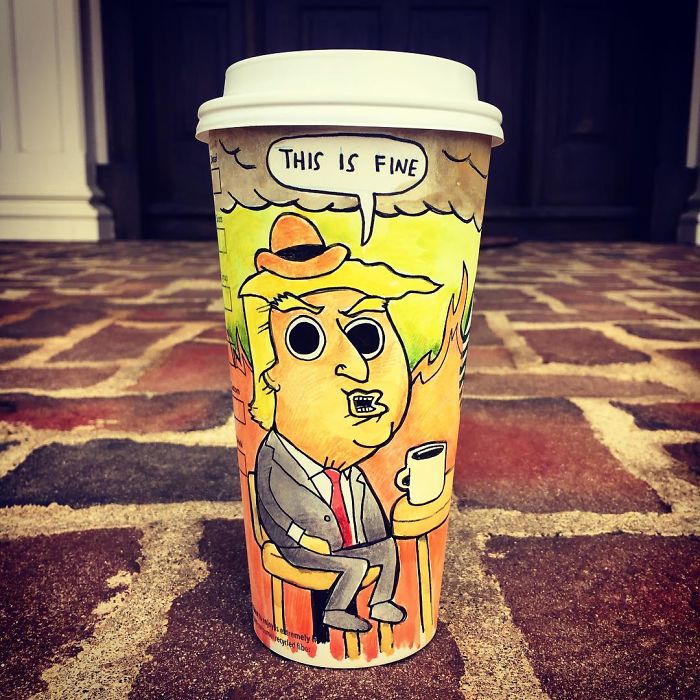 I Draw Cartoons Every Day, Sometimes On Coffee Cups