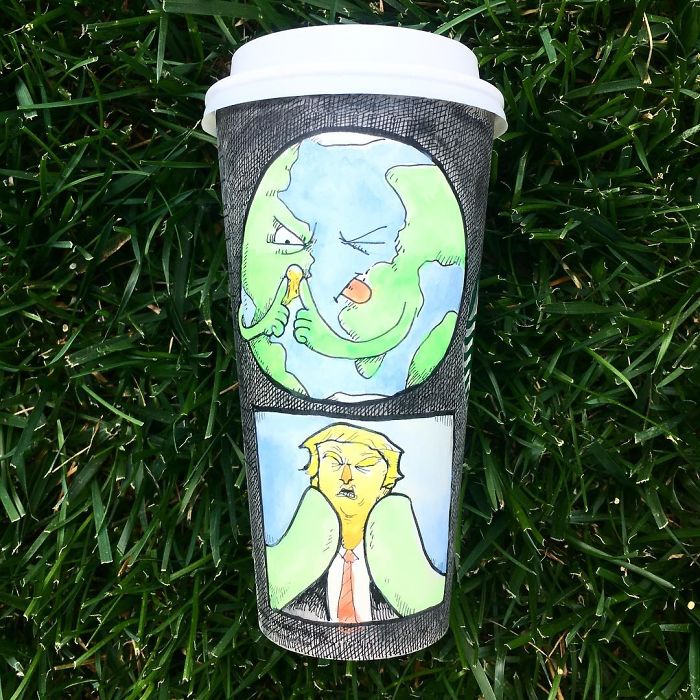 I Draw Cartoons Every Day, Sometimes On Coffee Cups