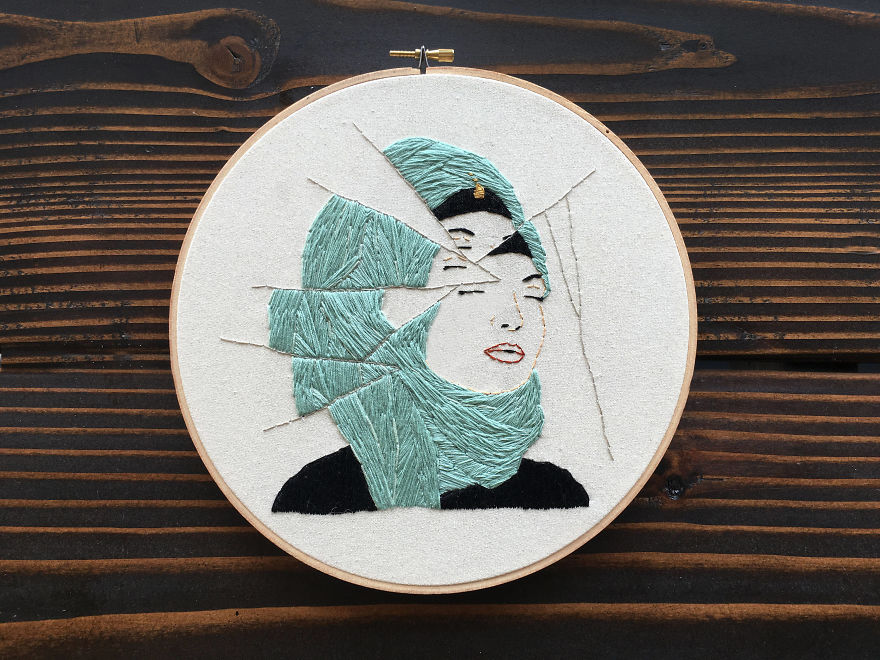I Embroidered Fractured Portraits Of Women, Inspired By The Women's March