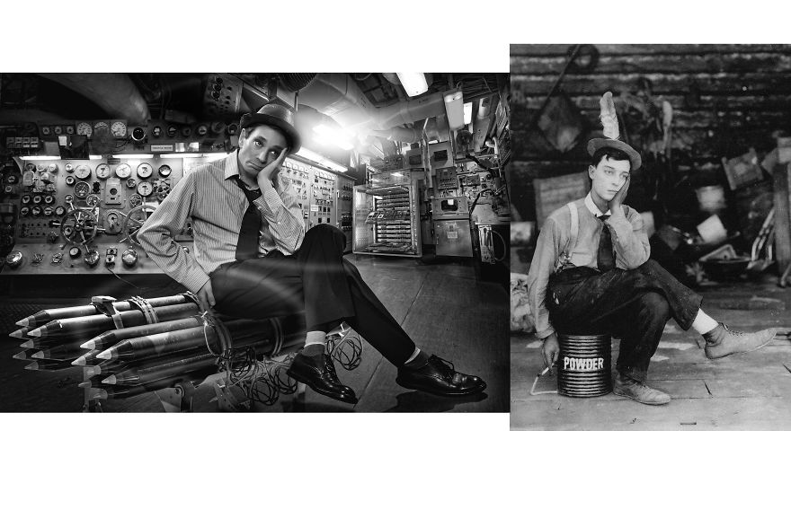 Chris Kattan And I Recreated Old Buster Keaton Pictures, And They Are Pretty Epic. Chris Kattan And I Recreated Old Buster Keaton Pictures, And They Are Pretty Epic.