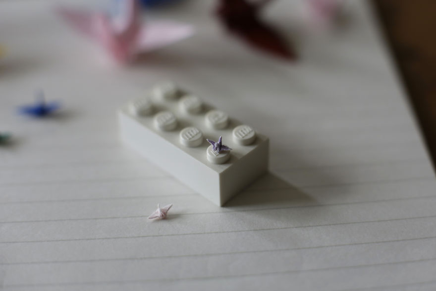 I Make Incredibly Tiny Origami Cranes That Take Me Around 45 Minutes Each