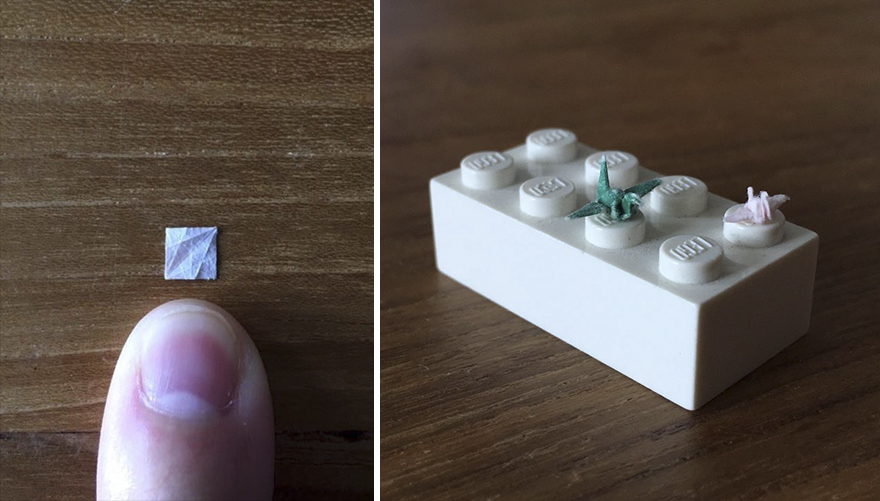 I Make Incredibly Tiny Origami Cranes That Take Me Around 45 Minutes Each I Make Incredibly Tiny Origami Cranes That Take Me Around 45 Minutes Each