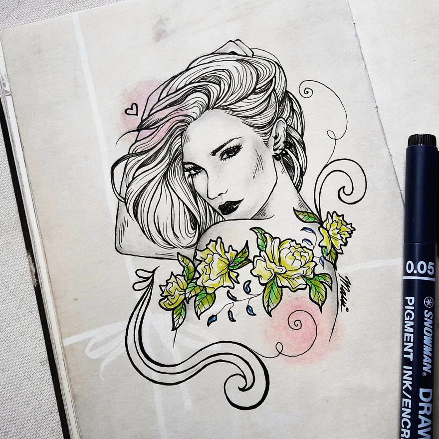 I Make Pencil Drawings Illustrating My Favorite Subject - People