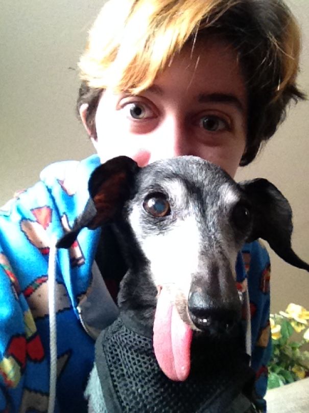 My Sweet Old Lady Passed Away A Year Ago Last Month... She Lost Her Teeth And Her Tongue Always Hung Out Like This