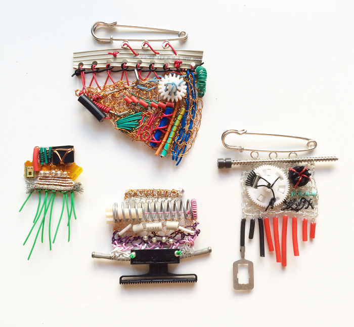 I Make Brooches By Knitting Cables