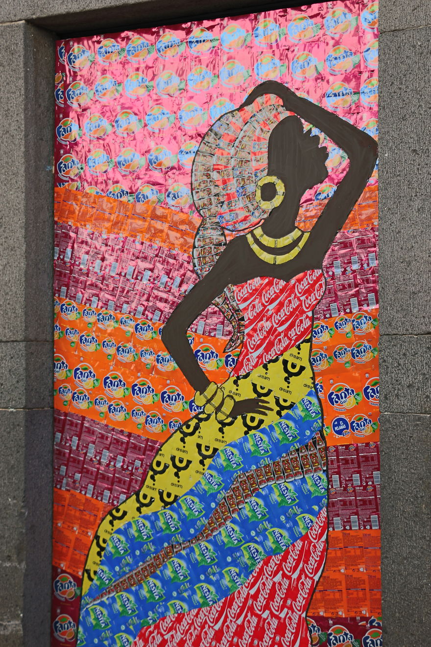 We Collected 25 000 Empty Beverage Cans From Local Bars To Create Street Art We Collected 25 000 Empty Beverage Cans From Local Bars To Create Street Art