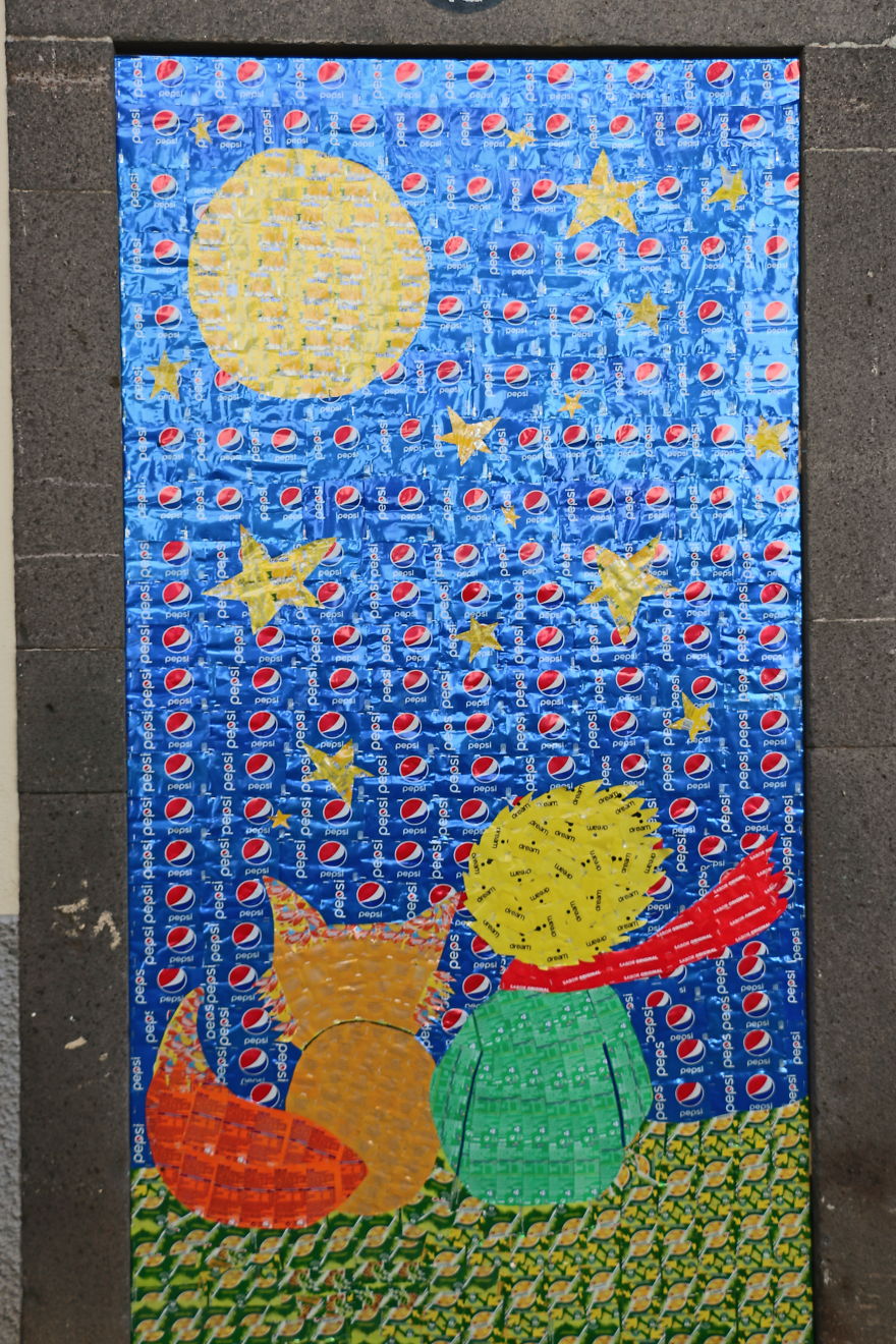 We Collected 25 000 Empty Beverage Cans From Local Bars To Create Street Art We Collected 25 000 Empty Beverage Cans From Local Bars To Create Street Art