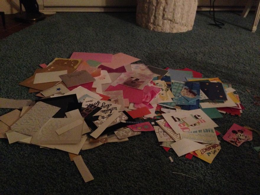 I Cut Up All Our Wedding Cards And Turned Them Into Art For Our Home I Cut Up All Our Wedding Cards And Turned Them Into Art For Our Home