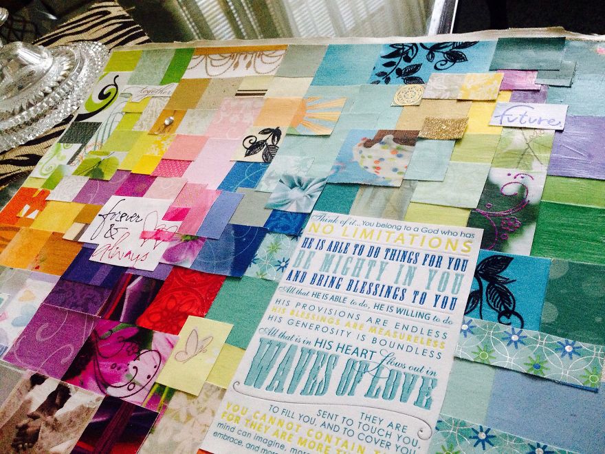 I Cut Up All Our Wedding Cards And Turned Them Into Art For Our Home I Cut Up All Our Wedding Cards And Turned Them Into Art For Our Home