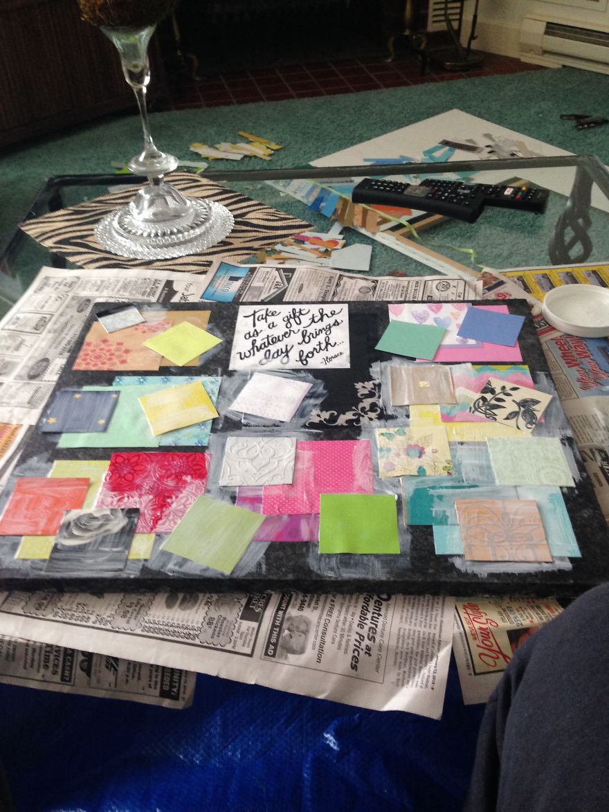 I Cut Up All Our Wedding Cards And Turned Them Into Art For Our Home I Cut Up All Our Wedding Cards And Turned Them Into Art For Our Home