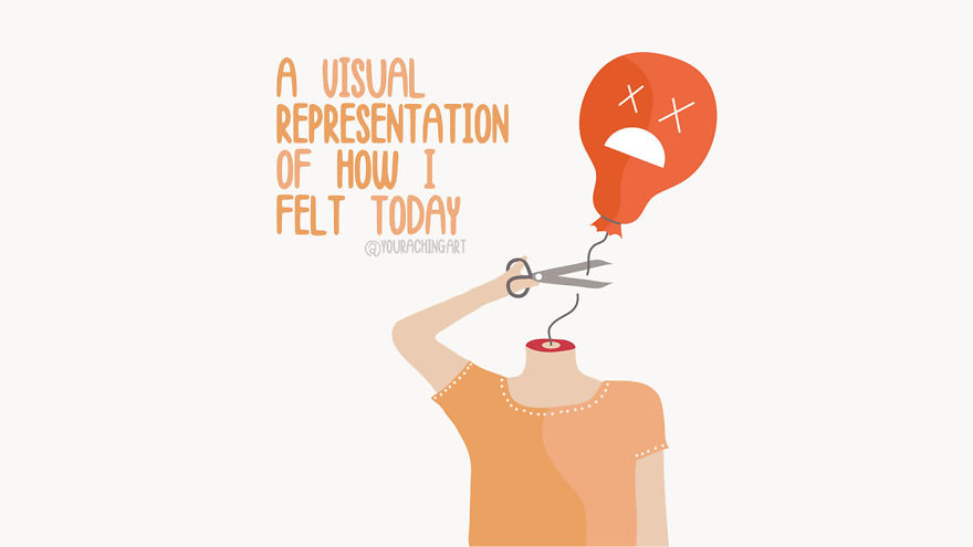 I Make Light-hearted Illustrations Showing How It Feels To Live With Chronic Fatigue, Chronic Migraine And Anxiety