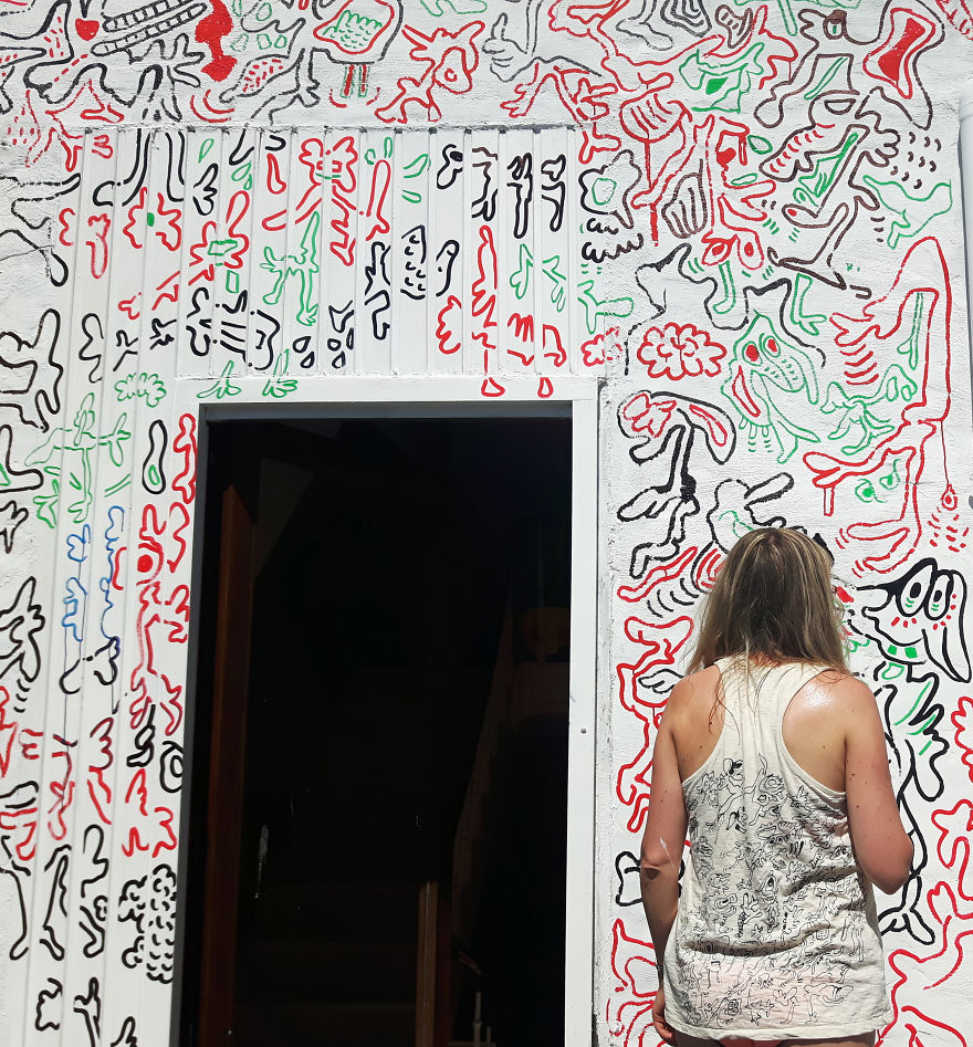 I Turned My Entire House Into A Giant Canvas For My Doodles