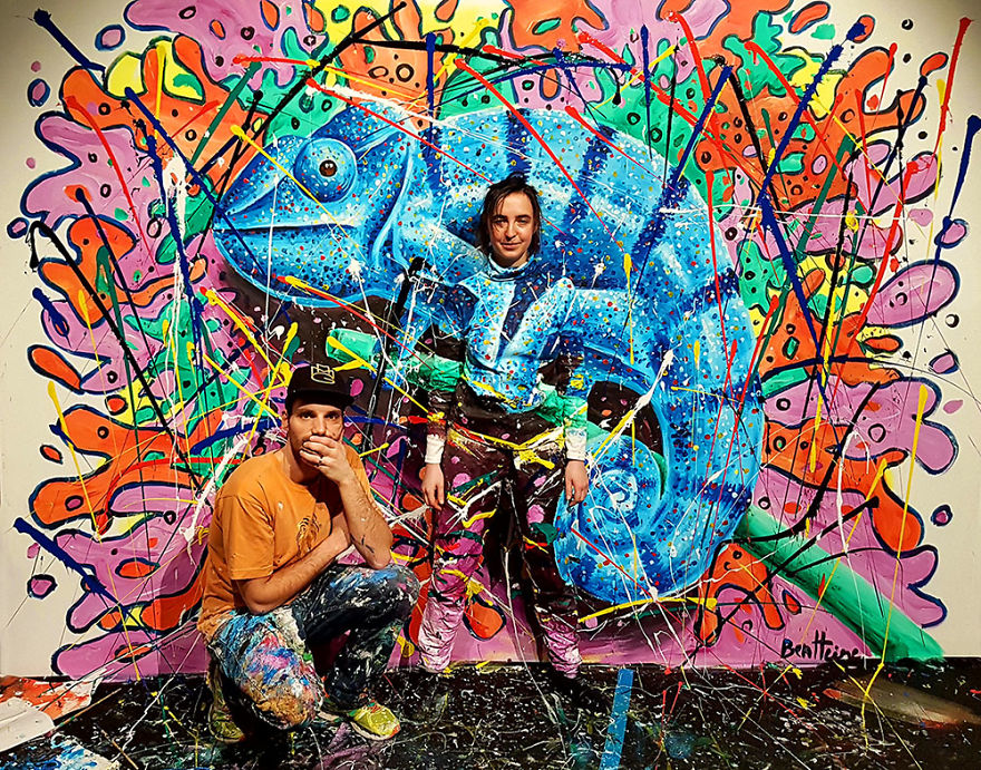 Model Disappearing In Live Paintings