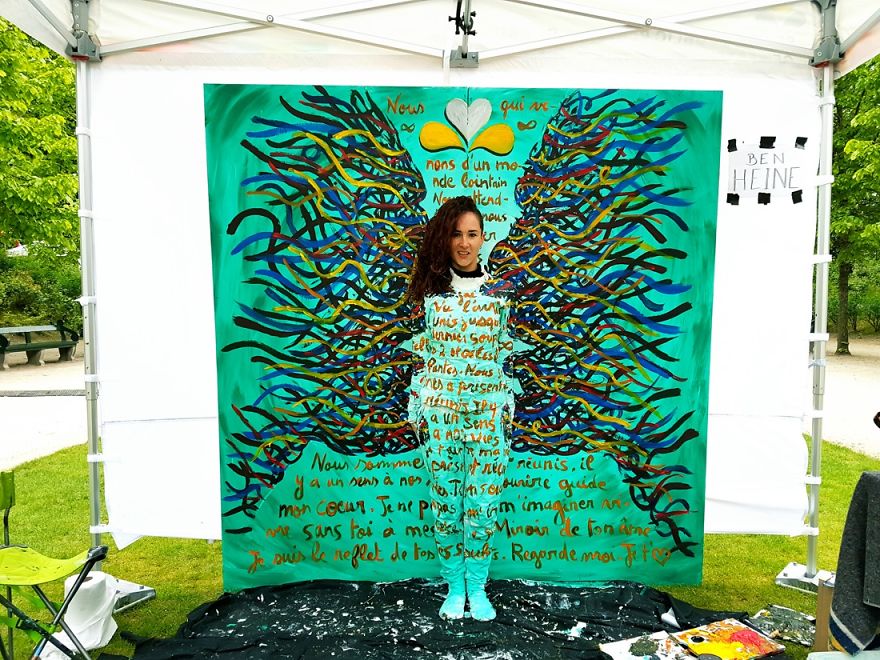 Model Disappearing In Live Paintings