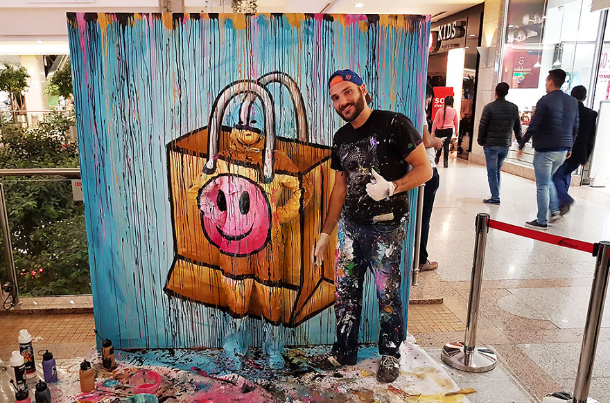 Model Disappearing In Live Paintings