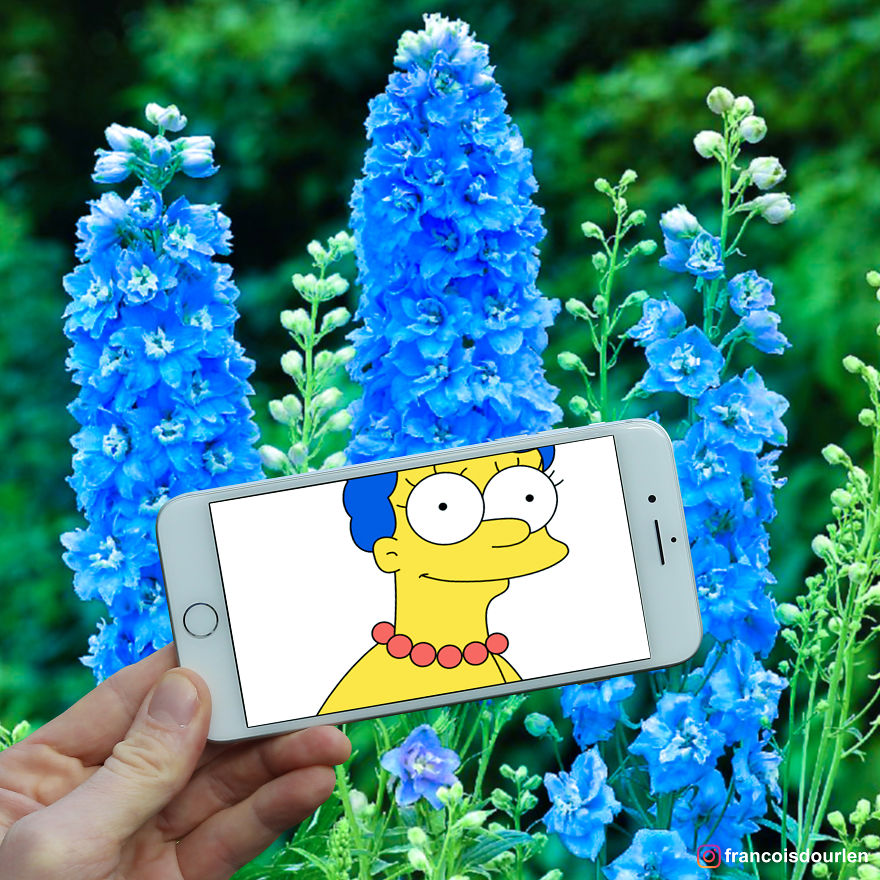 I Insert Simpsons Characters Into Real Life Situations Using My Iphone
