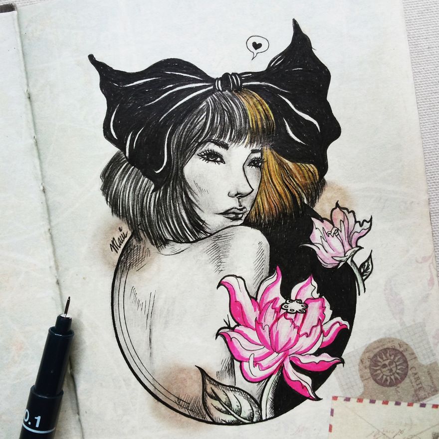 I Make Pencil Drawings Illustrating My Favorite Subject - People