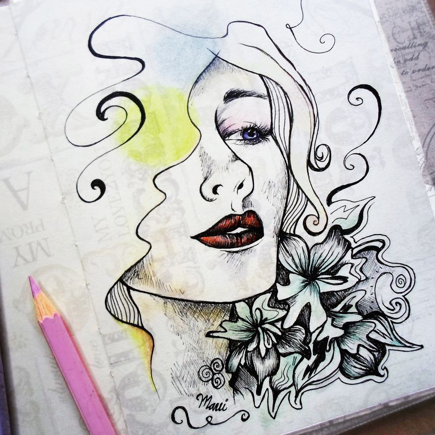 I Make Pencil Drawings Illustrating My Favorite Subject - People