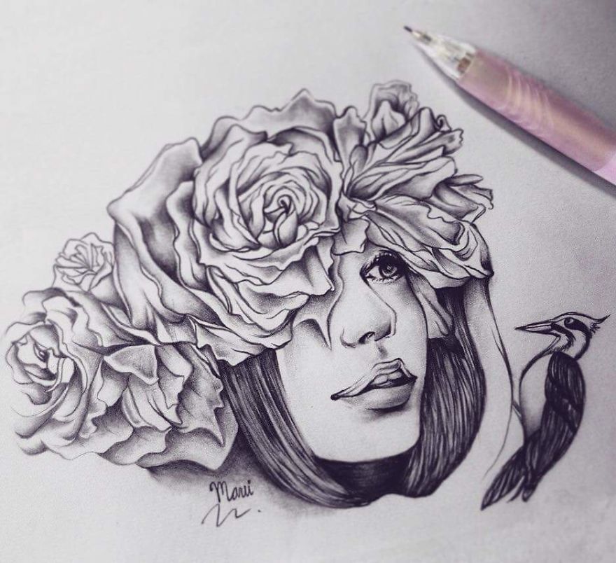 I Make Pencil Drawings Illustrating My Favorite Subject - People