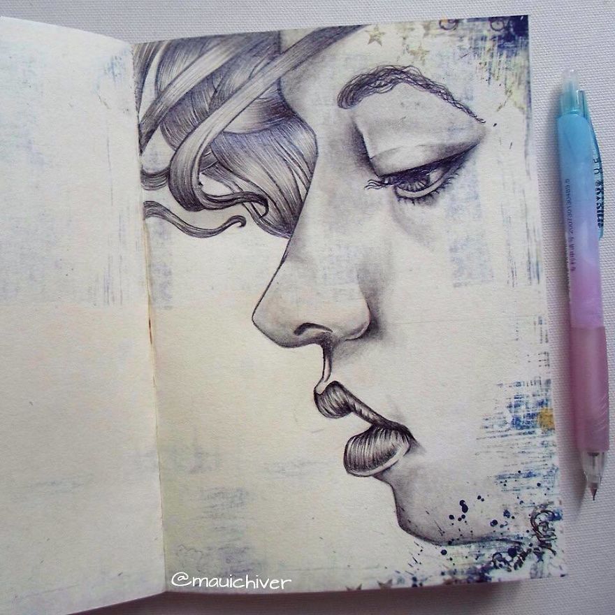 I Make Pencil Drawings Illustrating My Favorite Subject - People