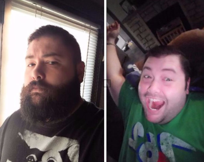 Me With About 6 Months Of Growth Vs Freshly Shaven