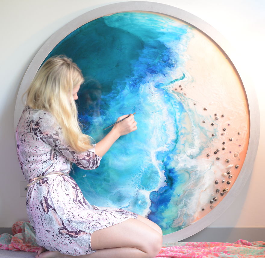 I Use Mineral Crystals And Seashells To Create Abstract Seascapes
