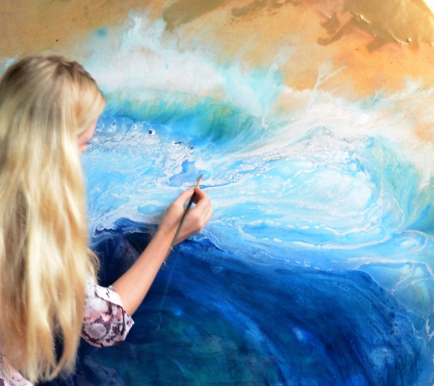 I Use Mineral Crystals And Seashells To Create Abstract Seascapes