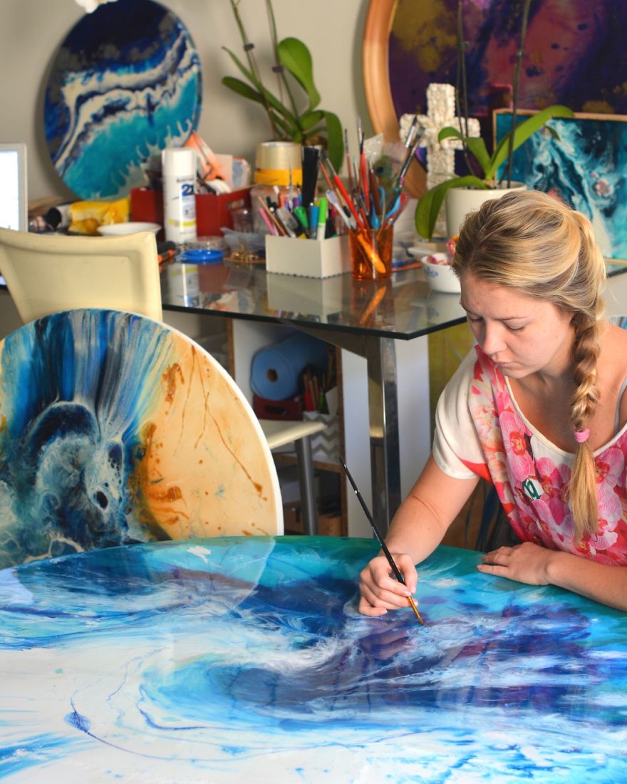 I Use Mineral Crystals And Seashells To Create Abstract Seascapes