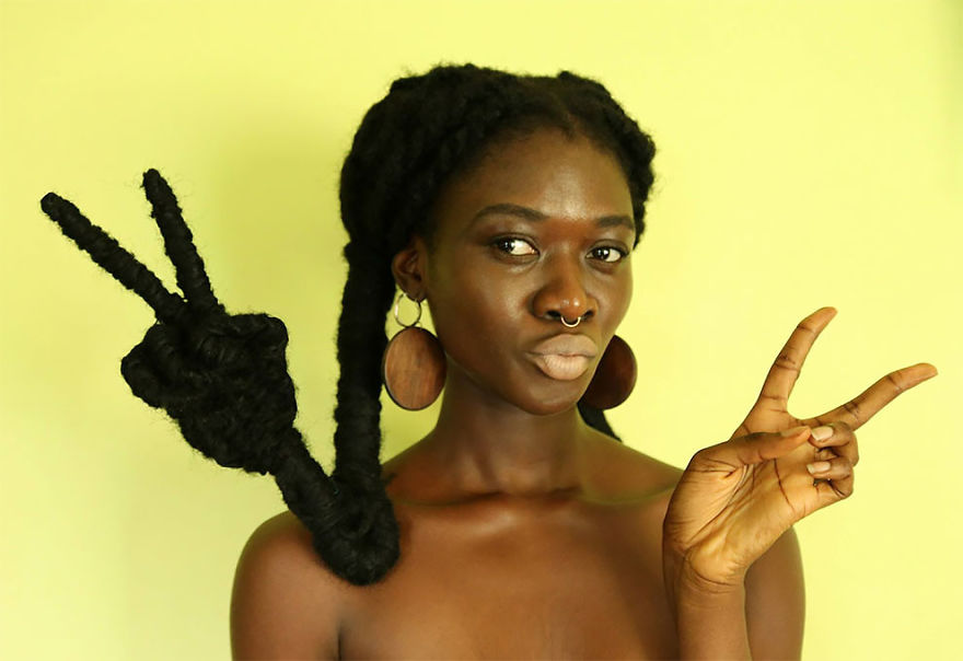 The Ivorian Artist Sculpts Her Hair To Match The Expressions In Her Mind