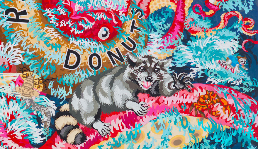 We Made This 3ft X 8ft Giant Squid Collage With Thousands Of Pieces Of Hand Cut Paper! We Made This 3ft X 8ft Giant Squid Collage With Thousands Of Pieces Of Hand Cut Paper!