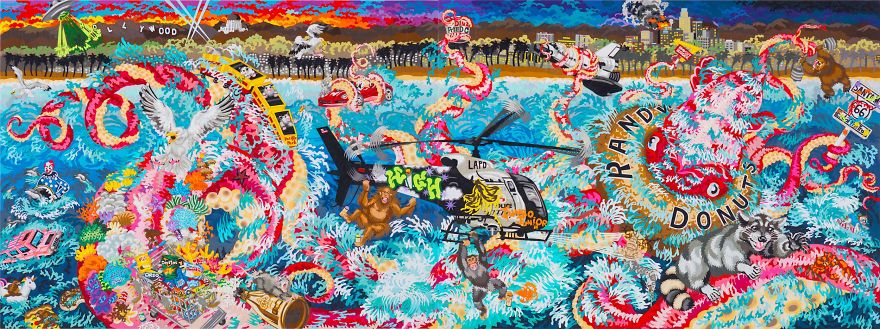 We Made This 3ft X 8ft Giant Squid Collage With Thousands Of Pieces Of Hand Cut Paper! We Made This 3ft X 8ft Giant Squid Collage With Thousands Of Pieces Of Hand Cut Paper!