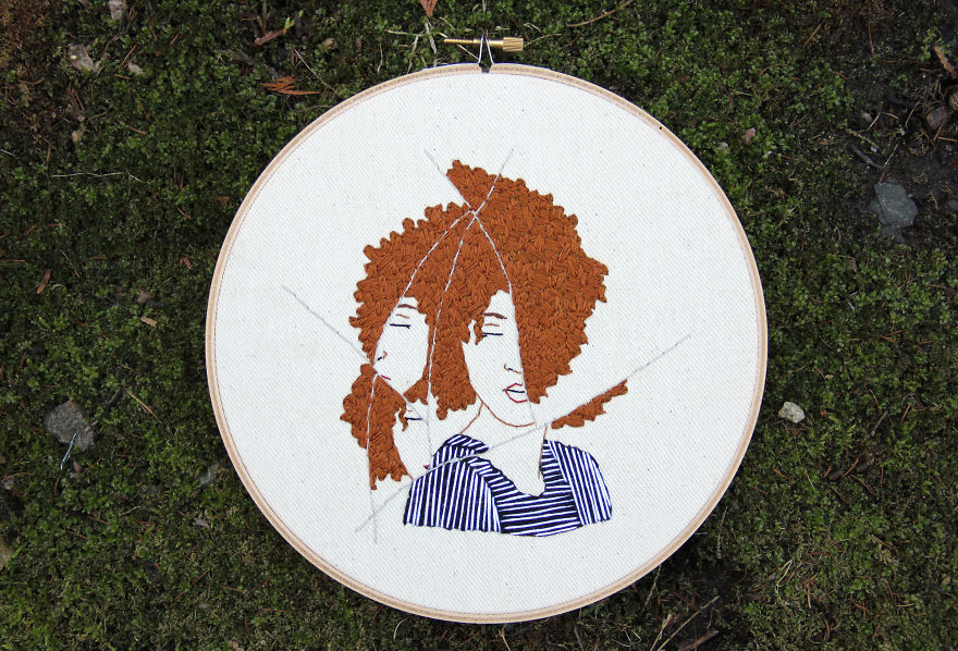 I Embroidered Fractured Portraits Of Women, Inspired By The Women's March