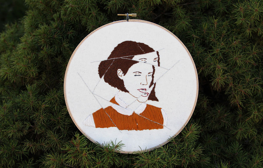 I Embroidered Fractured Portraits Of Women, Inspired By The Women's March