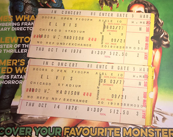 So I Just Found Two Old Elvis Tickets Behind The Drawer Of An Old Jewellery Box From Goodwill. I Don't Know If They Have Any Value But I Thought This Was Really Cool