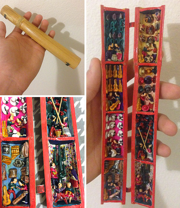 Thrift Shop Find For A Dollar. The Entire Thing Inside The Bamboo Is Complex And Handmade 