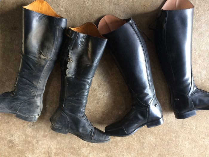 Old Riding Boots Vs. New Pair (a Pair Lasts Me Less Than A Year)